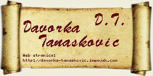 Davorka Tanasković vizit kartica